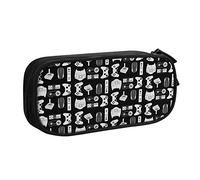 shgwehh Astuccio colorato Taco con scomparti portapenne, multifunzionale, organizer per cancelleria con cerniera, per ufficio e viaggio, Nero Videogioco Arma Gamer, Taglia unica, Organizer per borse