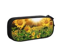 shgwehh Astuccio con stampa di girasoli sotto le nuvole, elegante astuccio con stampa - organizza la tua cancelleria con eleganza, Nero , Taglia unica, Organizer per borse
