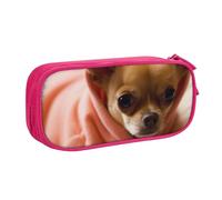 shgwehh Astuccio grande con stampa di chihuahua depresso, astuccio per penne carino, astuccio per cancelleria per ufficio e scuola, organizer per ragazze e ragazzi, rosa, rosa, Taglia unica, Organizer