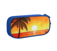 shgwehh Astuccio grande con stampa di palme al tramonto, astuccio per penne carino, astuccio per cancelleria per ufficio e scuola, organizer per ragazze e ragazzi, rosa, Blu, Taglia unica, Organizer