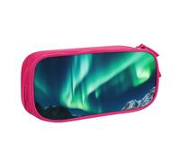 shgwehh Astuccio grande con stampa Northern Lights, astuccio per penne e matite, per ufficio e scuola, organizer per cancelleria per ragazze e ragazzi, rosa, rosa, Taglia unica, Organizer per borse