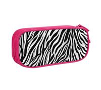 shgwehh Astuccio grande con stampa zebrata, astuccio per penne carino, astuccio per cancelleria per ufficio e scuola, organizer per ragazze e ragazzi, nero, rosa, Taglia unica, Organizer per borse