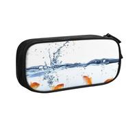 shgwehh Astuccio grande per ragazzi e ragazze, astuccio con pesci nell'acqua con grandi scomparti per cancelleria scolastica, ufficio e viaggi, rosa, Nero , Taglia unica, Organizer per borse