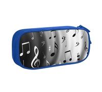 shgwehh Astuccio grande per ragazzi e ragazze, con stampa di note musicali, con grandi scomparti, per scuola, ufficio e viaggi, nero, Blu, Taglia unica, Organizer per borse