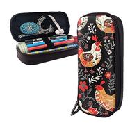 shgwehh Astuccio per matite con stampa con bersaglio per freccette, grande capacità, astuccio per matite semplice organizer per cancelleria per ufficio da viaggio, Polli carino del gallo, Taglia