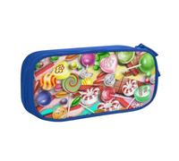 shgwehh Astuccio per matite con stampa di caramelle, elegante astuccio per matite - organizza la tua cancelleria con eleganza, Blu, Taglia unica, Organizer per borse