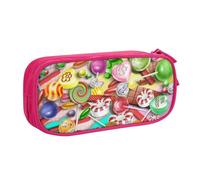 shgwehh Astuccio per matite con stampa di caramelle, elegante astuccio per matite - organizza la tua cancelleria con eleganza, rosa, Taglia unica, Organizer per borse
