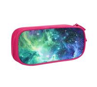 shgwehh Astuccio per matite con stampa galassia, verde, blu, viola, grande, carino, astuccio per cancelleria per ufficio e scuola, organizer per ragazze e ragazzi, nero, rosa, Taglia unica, Organizer