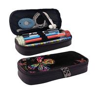 shgwehh Astuccio portamatite, astuccio in pelle di grande capacità, grazioso astuccio per trucchi con ossa di cane, per donne e uomini, Farfalla colorata., Taglia unica, Organizer per borse