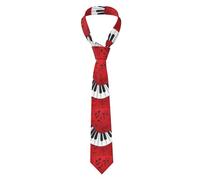 shgwehh Cravatta da uomo con fiore rosso pianta tropicale cravatta formale regalo di nozze cravatte per uomo taglia unica cravatta skinny, Nota musicale pianoforte, Taglia unica