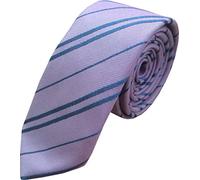 shgwehh Cravatta formale lilla e blu navy a righe sottile cravatta da lavoro regolabile cravatta elegante per attività festival festa matrimonio affari, Come nella foto, Taglia unica