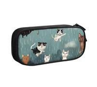 shgwehh Raining Cats & Dogs - Astuccio grande con stampa di cani e gatti, grazioso astuccio per cancelleria per ufficio e scuola, organizer per ragazze e ragazzi, blu, Nero , Taglia unica, Organizer