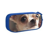 shgwehh Simpatico astuccio con stampa di chihuahua, grande, per penne e matite, per ufficio e scuola, organizer per cancelleria per ragazze e ragazzi, blu, Blu, Taglia unica, Organizer per borse
