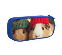 shgwehh Simpatico astuccio con stampa di porcellini d'India che indossano un cappello, grande astuccio portapenne carino astuccio per ufficio scuola cancelleria organizer per ragazze e ragazzi, nero,