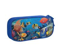shgwehh The Underwater World - Astuccio grande con stampa di pesci tropicali, grazioso astuccio per matite e cancelleria per ufficio e scuola, per ragazze e ragazzi, blu, Blu, Taglia unica, Organizer