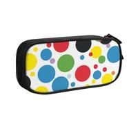 shgwehh Twister - Astuccio a pois con stampa a pois, grande, astuccio per matite e matite, per ufficio e scuola, per ragazze e ragazzi, blu, Nero , Taglia unica, Organizer per borse
