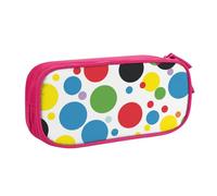 shgwehh Twister - Astuccio a pois con stampa a pois, grande, astuccio per matite e matite, per ufficio e scuola, per ragazze e ragazzi, blu, rosa, Taglia unica, Organizer per borse