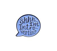 SHH. - Spilla smaltata con scritta "I'm an introvert", divertente spilla creativa in metallo, alla moda, per zaini, resina metallica, Nessuna pietra preziosa