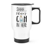 Shhh C'è Gin Qui Tazza Da Viaggio Con Manico - Divertente Tazza Termica