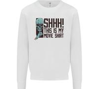 Shhh Questo È Il Mio Film T-Shirt Teschio Horror Uomo Felpa Maglione