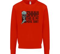 Shhh Questo È Il Mio Film T-Shirt Teschio Horror Uomo Felpa Maglione