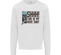 Shhh Questo È Il Mio Film T-Shirt Teschio Horror Uomo Felpa Maglione