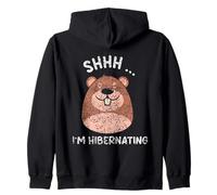 Shhh Sono in Letargo Sleepy Dormire Ibernazione Felpa con Cappuccio