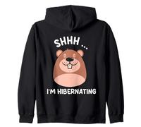 Shhh Sono in Letargo Sleepy Dormire Ibernazione Felpa con Cappuccio
