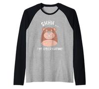 Shhh Sono in Letargo Sleepy Dormire Ibernazione Maglia con Maniche Raglan