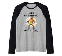 Shhh, STO Guardando Il Wrestling Maglia con Maniche Raglan