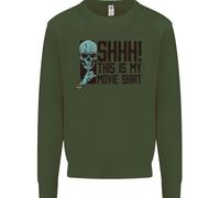 Shhh This Is il Mio Film T-Shirt Teschio Horror Bambini Felpa Maglione