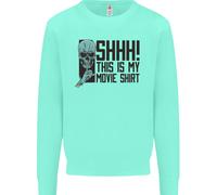 Shhh This Is il Mio Film T-Shirt Teschio Horror Bambini Felpa Maglione
