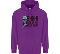 Shhh This Is il Mio Film T-Shirt Teschio Horror Uomo Felpa