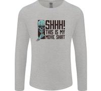 Shhh This Is il Mio Film T-Shirt Teschio Horror Uomo Maniche