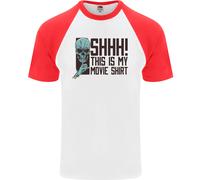 Shhh This Is il Mio Film T-Shirt Teschio Horror Uomo S/S Baseball T-Shirt