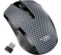 SHHHMOUSE Mouse wireless silenzioso per laptop i440 - Mouse ottico senza fili con ricevitore USB 2,4 Ghz - 3 livelli di sensibilità DPI, funzionamento multi-superficie, portatile per Mac, PC grigio e