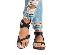 Shhyy Sandali Infradito Sandali in Pelle Pantofole Casual Piatte Regolabili Anello Flip-Flop Open-Toe Scorrevole Solette in Sughero Anello Flip-Flop Open-Toe Solette scorrevoli in Sughero,C,EU37