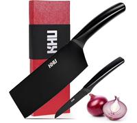 SHI BA ZI ZUO Mannaia Cinese,Coltello da Cucina (Nero-KC-02)