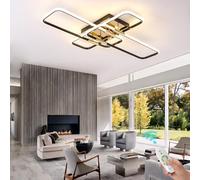 SHIANDAR Plafoniera LED Moderna da Soffitto, 3000K-6500K con Telecomando, Dimmerabile Nera, Illumina La Stanza