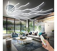 SHIANDAR Plafoniera Led Soffitto, L140cm Plafoniera Moderna,3000K-6000K Dimmerabile Led Soffitto con Controllo Creativa a 10 Light Lampada Da Decorativa Soggiorno