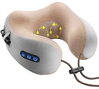 Shiatsu - Massaggiatore per collo, spalle, schiena, a forma di U, sollievo dal dolore alla colonna vertebrale, senza fili, per casa, ufficio (marrone)