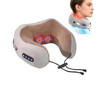 Shiatsu Massaggio Collo Spalla Posteriore Con Cuscino Caldo Forma A U Memory Foam Ergonomico Portatile Senza Fili Auto/Ufficio/Casa Per Uomini E Donne (Marrone)
