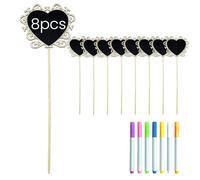 Shiawase Mini Lavagna Con Manico Lungo, Etichette Per Piante Da Scrivere, Piccola Lavagna In Legno Con Pennarello, Come Etichette Prezzo Stecche Per Piante 8PCS