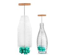Shiawase Spazzola per Bottiglie da 35 cm, Compatibile con Bottiglia di Vetro Sodastream, Scovolino per Bottiglie Manico in Legno Ergonomico, Rimuovere lo Sporco Ostinato Pulisci Borraccia (Verde)