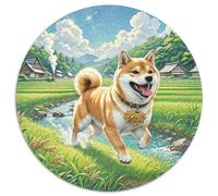 Shiba Inu 1000 Piece Round Puzzles for Adults And Kids Animal Jigsaw Pretty Impossible Hard Difficult Challenging 1000pcs (67.5x67.5cm)