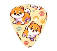 Shiba-Inu-Akita-Funny - Confezione da 12 plettri per chitarra con 3 spessori e scatola portaoggetti, plettri in ABS per basso elettrico
