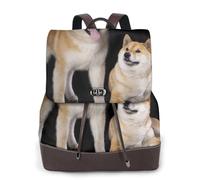 Shiba Inu Akita Inu,Zaino da donna, impermeabile, leggero, in pelle PU, alla moda, da viaggio