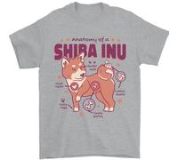 Shiba Inu Anatomia Uomo T-Shirt 100% Cotone
