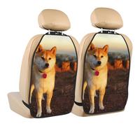 Shiba Inu Animali Cani Tramonto Bokeh Shiba Inu,2 pezzi Tappetini per sedili auto Protezione per sedili posteriori Organizer per sedili posteriori durevoli