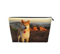 Shiba Inu Animali Cani Tramonto Bokeh Shiba Inu, Borsa da toilette Borsa per trucco Borsa per cosmetici Borsa da toilette da viaggio portatile
